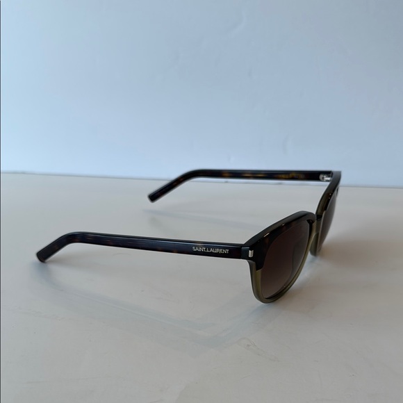 Saint Laurent Paris Brown Two Tone Cat Eye Sunglasses - Picture 2 of 7